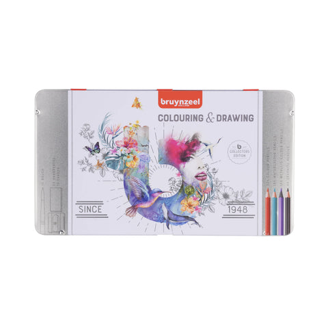 Estuche de metal con 70 lápices Bruynzeel