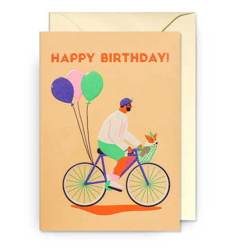 Tarjeta Felicitación Cumpleaños - Bicicleta