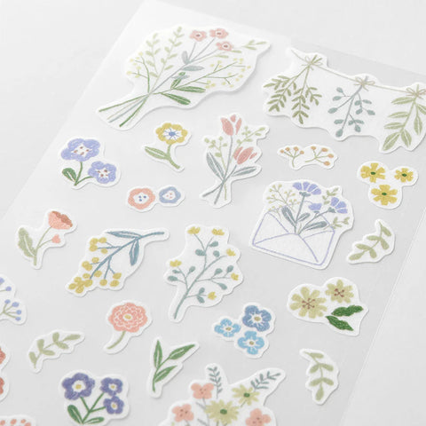 2 hojas de pegatinas de papel - Flores