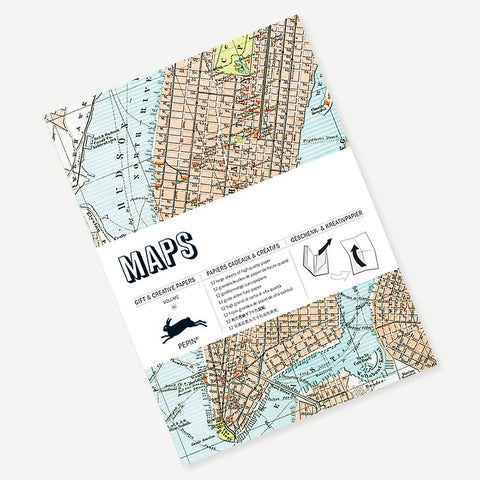 Libro con 12 papeles de regalo - 060 Mapas