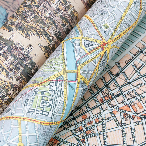 Libro con 12 papeles de regalo - 060 Mapas