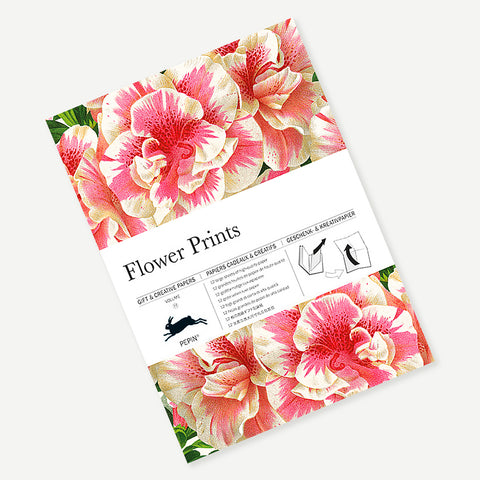 Libro con 12 papeles de regalo - 077 Flower Prints