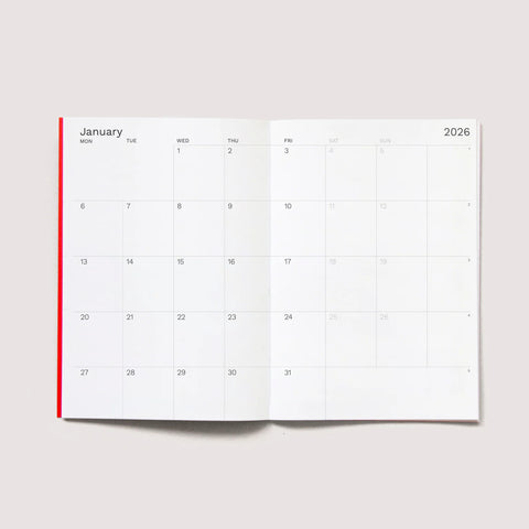 Agenda mensual 2026 Tamaño A5 Slim - Octagon Design