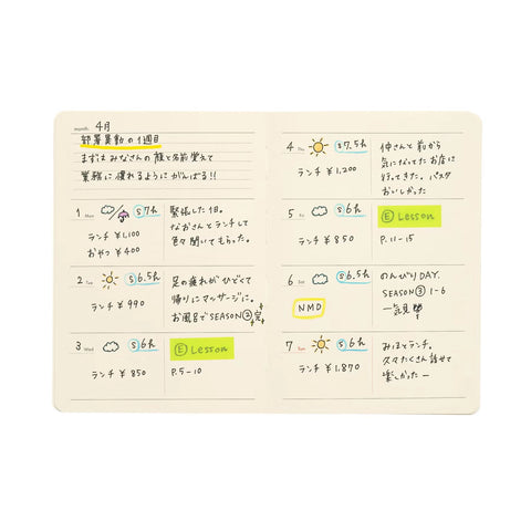 Agenda sin fechas Tiller A6 - Mint