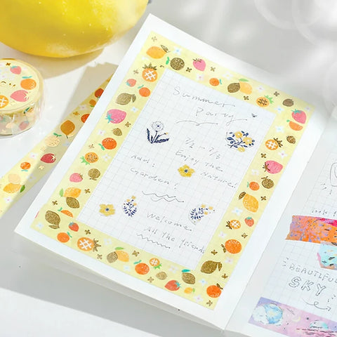 Washi Tape con dorado - Vitaminas