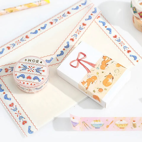 Washi tape con dorado - Vintage embroidery