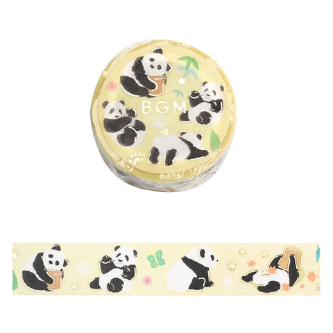 Washi tape con dorado - Panda Paradise