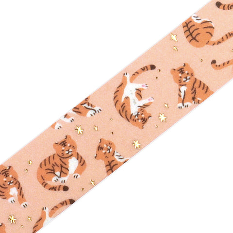 Washi tape con dorado - Tigres