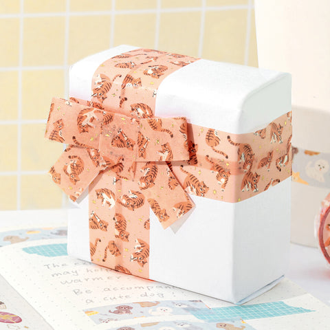 Washi tape con dorado - Tigres