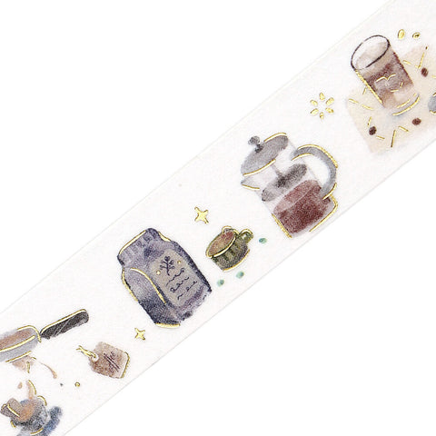 Washi tape con dorado - Cafe
