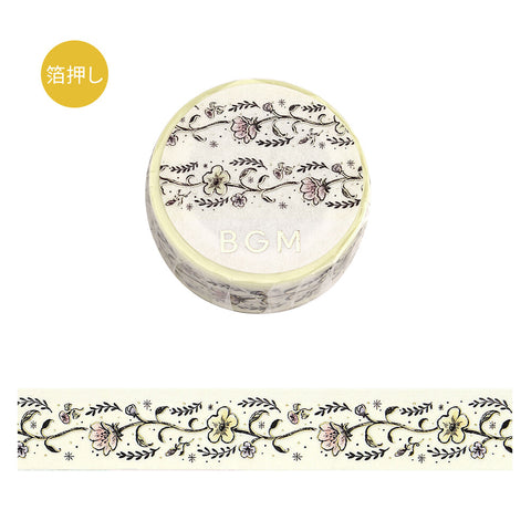 Washi tape con dorado - Cenefa floral
