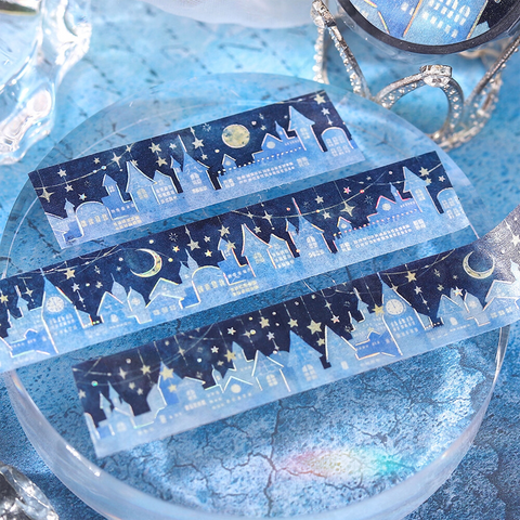 Washi tape con dorado - Starlight city