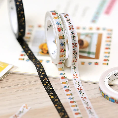 Washi tape con dorado 5mm - Cenefa