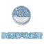 Washi tape con dorado - Flores azul claro