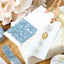 Washi tape con dorado - Flores azul claro