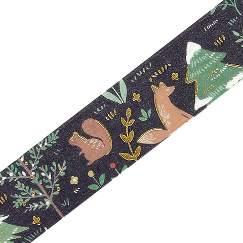 Washi tape con dorado - Bosque nórdico