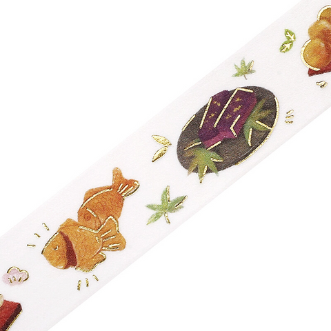Washi tape con dorado - ippai - Dulces japoneses