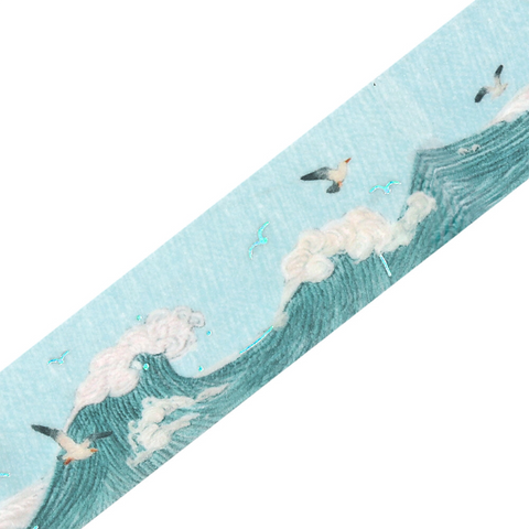 Washi tape con dorado 20mm - Olas del mar