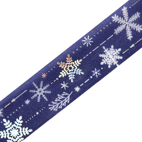Washi tape con metalizado - Copos de nieve