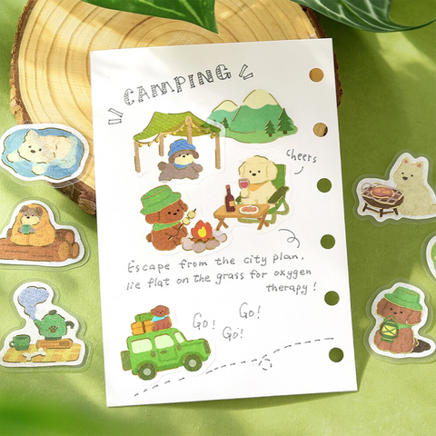 Pegatinas washi - Puppy explorers