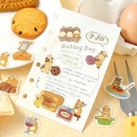 Pegatinas washi - Hamster Bistro