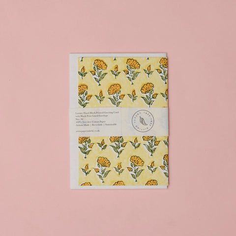 Tarjeta artesanal - Ditsy amarillo