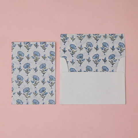 Tarjeta artesanal - Ditsy azul