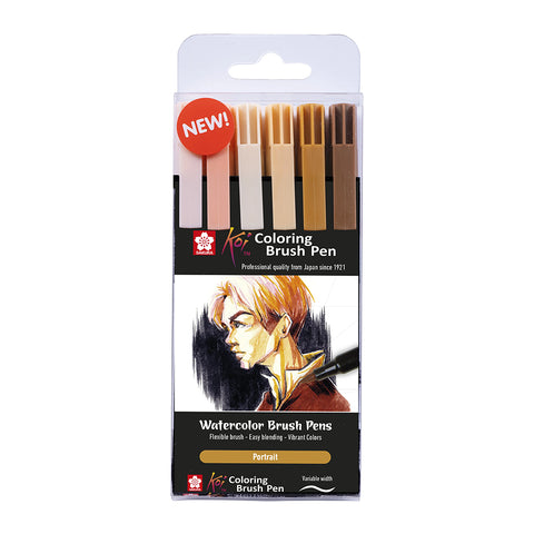 Koi Color Brush Retrato - 6 colores