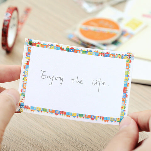 Washi tape con dorado 5mm - Casas