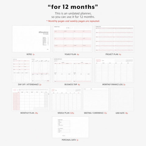 Agenda sin fechas Office Planner V.2 - Mint
