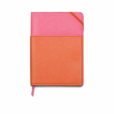 Cuaderno de piel sintética con bolsillo exterior