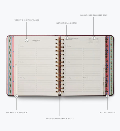 Agenda 2026-2027 Rifle Paper Co - 17 meses - 21x17,5cm Book Club