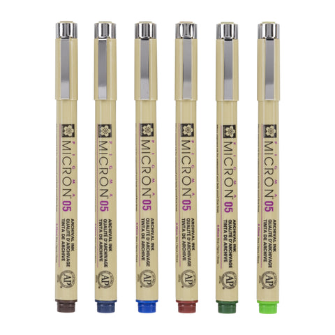 Sakura Pigma Micron 05 - Estuche 6 colores tierra