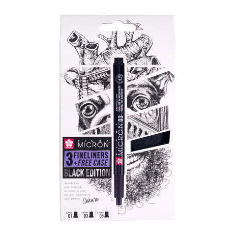 Sakura Pigma Micron Black Edition 3 grosores