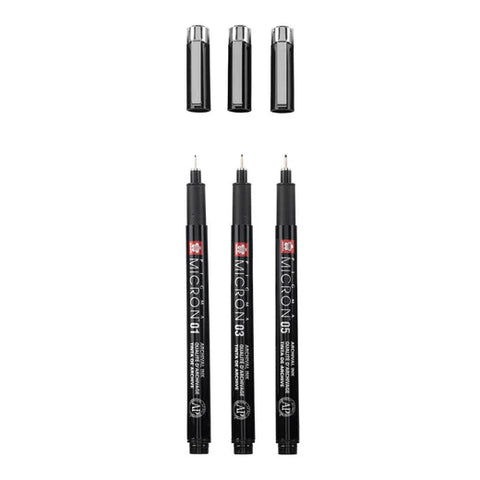 Sakura Pigma Micron Black Edition 3 grosores