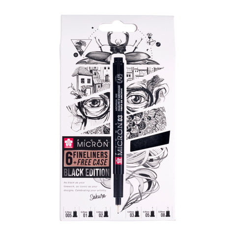 Sakura Pigma Micron Black Edition 6 grosores