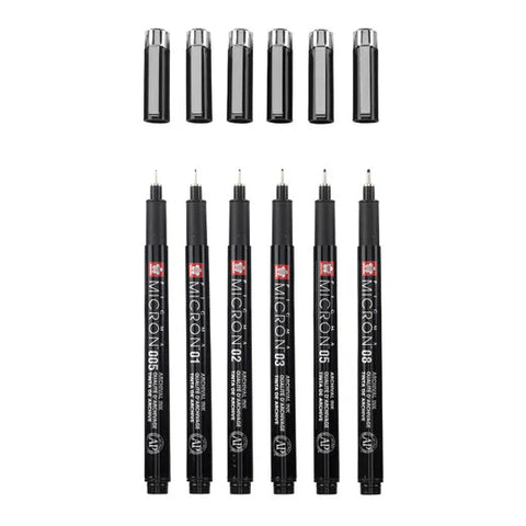 Sakura Pigma Micron Black Edition 6 grosores