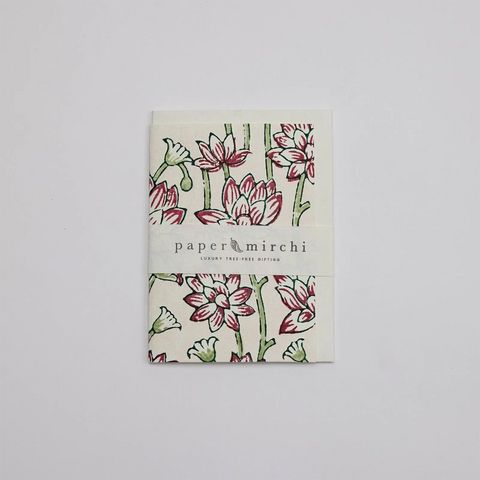 Tarjeta artesanal - Lotus Cherry
