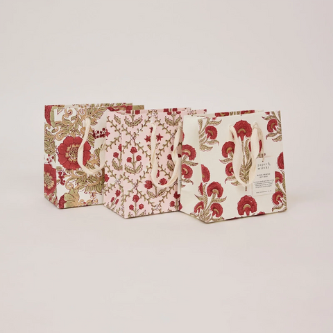 Bolsa de regalo pequeña - Papel artesanal Winter red