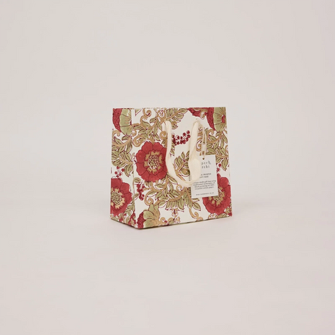 Bolsa de regalo pequeña - Papel artesanal Winter red