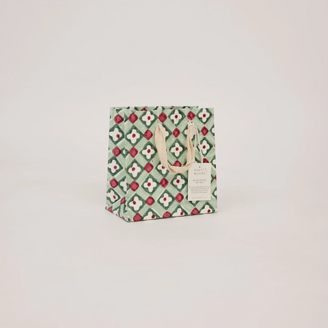 Bolsa de regalo pequeña - Papel artesanal Traditional Christmas