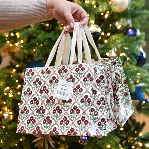 Bolsa de regalo mediana - Papel artesanal Cherry