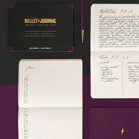 Bullet Journal Pocket Purple - Pack de 3