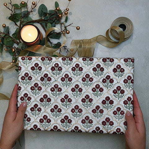 Papel regalo algodón 50x70cm - Trellis Cherry