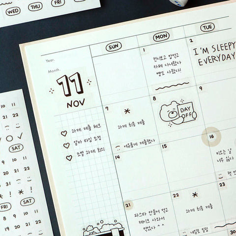 Pegatinas de fecha - Diary Date Sticker Handwriting
